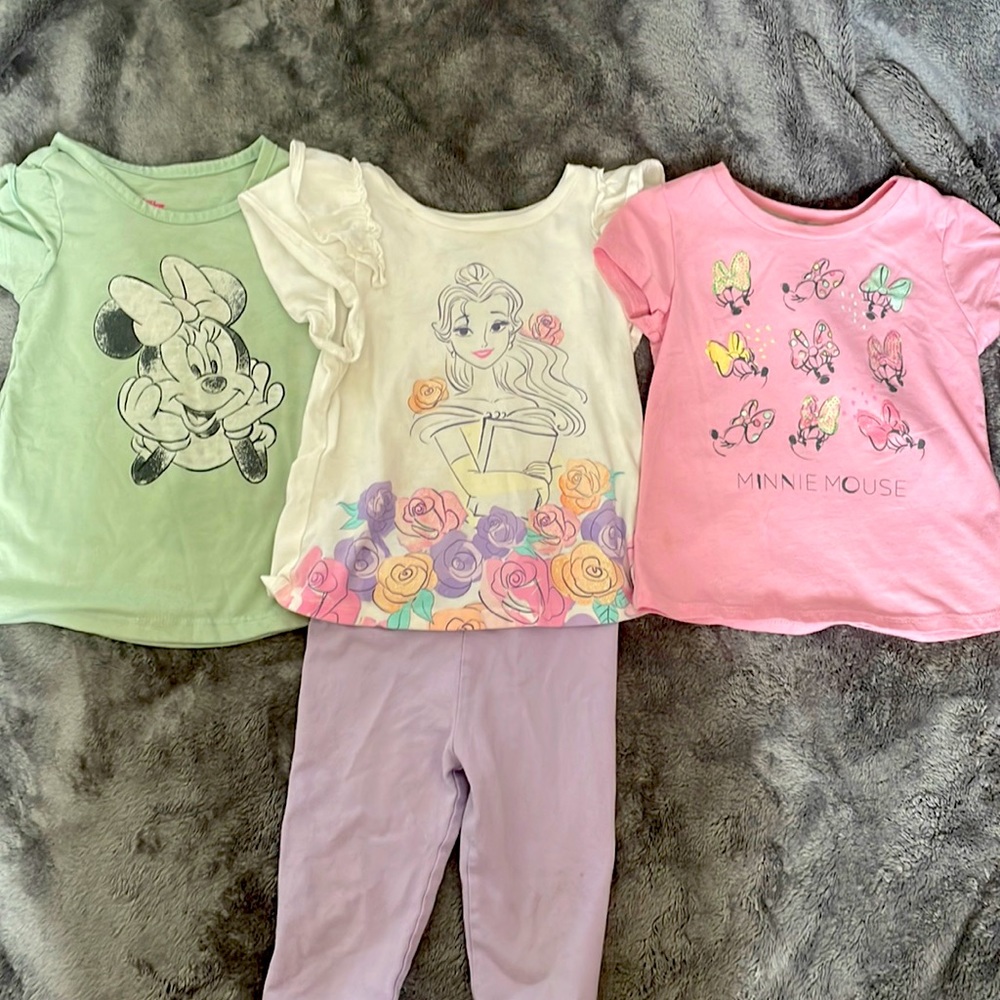 Disney lot Minnie & Princess shirts 3T